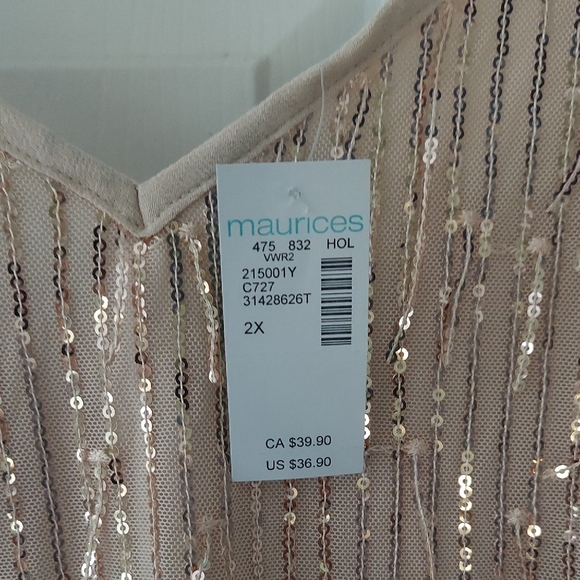 Maurices Gold Sequin Fringe Camisole Top - Picture 2 of 4
